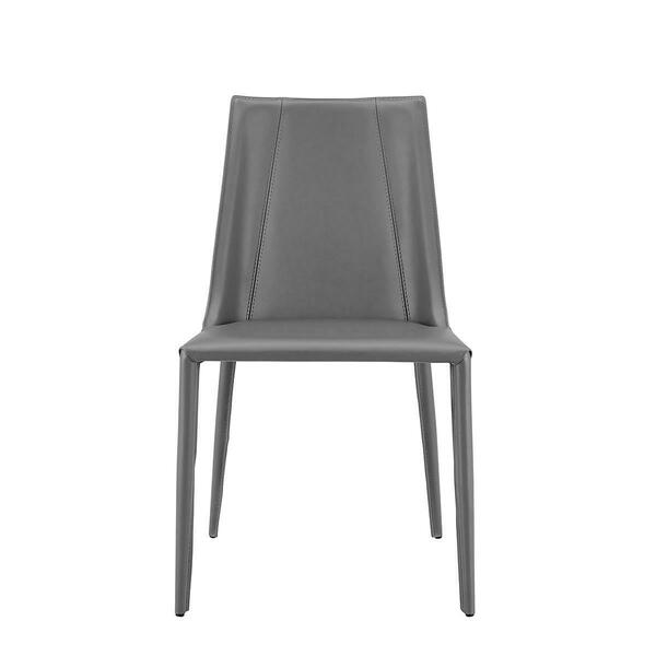 Gfancy Fixtures Sleek All Faux Leather Dining or Side Chair, Dark Gray GF3101709